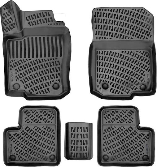 Rizline Set of Front and Rear Mats 4pcs Tray Type for Mercedes-Benz GLE 2015-2019 Black