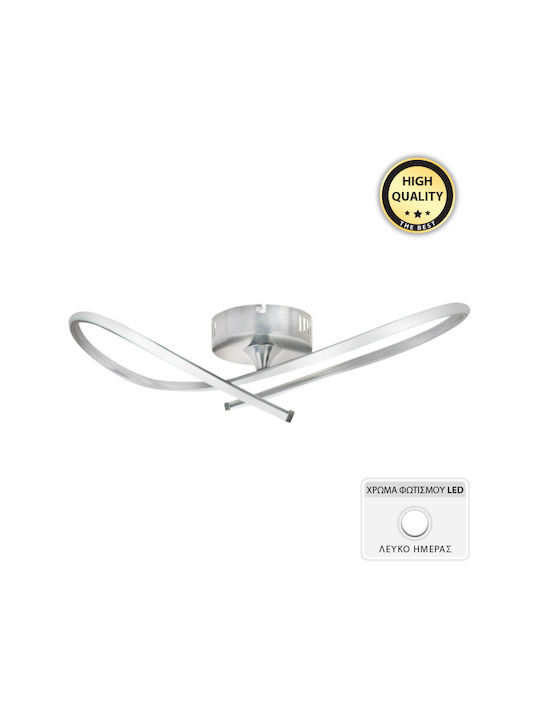 Megapap Jamel Modern Metallic Ceiling Mount Light with Integrated LED in White color 62pcs