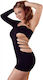 Cottelli Collection Stretch Dress With One Sleeve Black