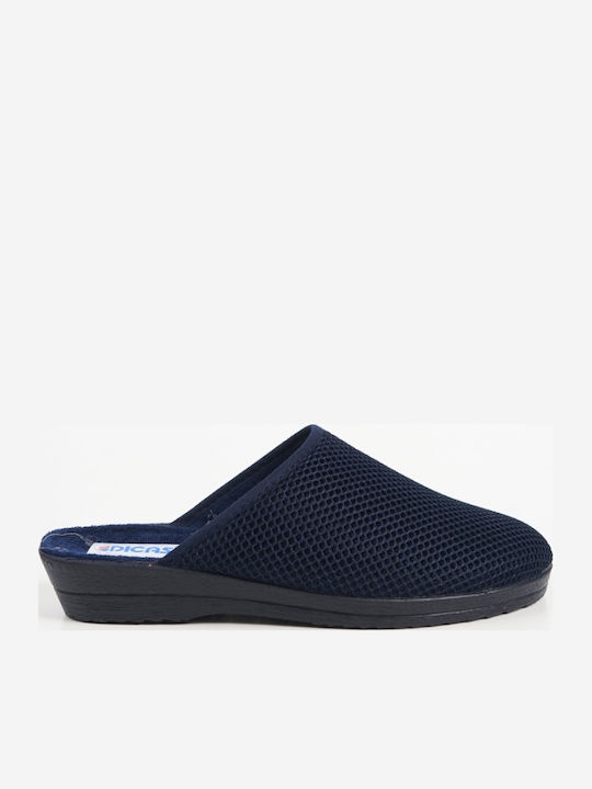 Dicas Women's Winter Slippers Blue Black and Beige