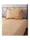 Silk Fashion M128 Set Coverlet Single Cotton Gold 160x220cm 2pcs