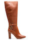 Leather High Heel Women's Boots Makenna Brown