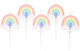 Rainbow & Cloud candles, 5 pcs.