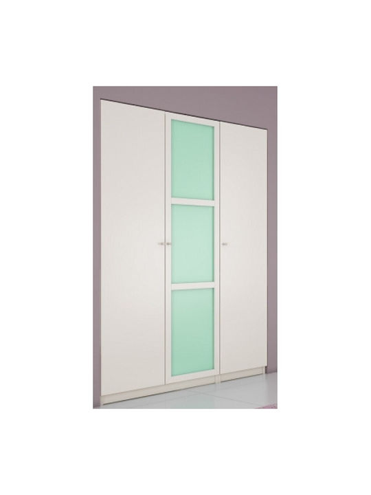 Σαντορίνη 2 Τρίφυλλη Ντουλάπα Λευκή 150x60x220cm