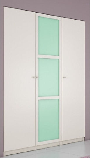 Σαντορίνη 2 Τρίφυλλη Ντουλάπα Λευκή 150x60x220cm
