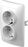 Double Power Socket White