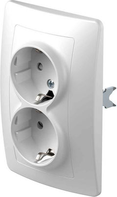 Double Power Socket White