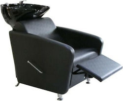 Stationärer Friseurs Waschbecken mit Schwarzer Synthetischer Hautstuhl Stationärer Friseurs Waschbecken mit Schwarzer Synthetischer Hautstuhl