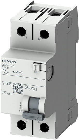 Siemens Phase 2-Pole Earth Leakage Relay 63A 230V