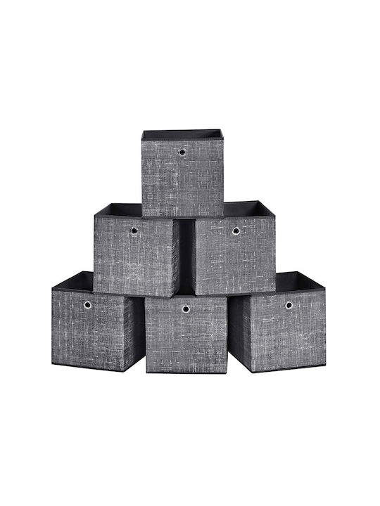 Songmics Тъкан Кутия за съхранение Сив 30x30x30см 6бр