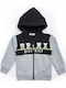 Kids Sweatshirt Cardigan Cotton with Hood Gray