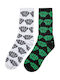 Merchcode Green Day Șosete cu Model Alb / Negru 2Pachet