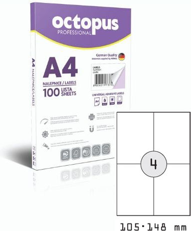400 Self-Adhesive Rectangular A4 Labels 105x148mm
