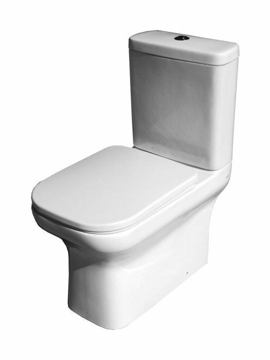 Gloria Set - Ariston PP Rimless Floor-Standing Toilet and Flush that Includes Soft Close Cover White
