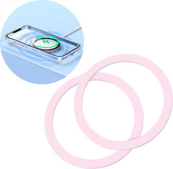 Joyroom Metal Magnetic Set Rings Smartphone JR-MAG-M3 MagSafe Charging Stand in Pink Color