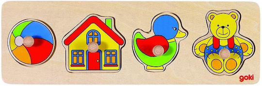 Ξύλινο Παιδικό Puzzle Σφηνώματα 4pcs Goki