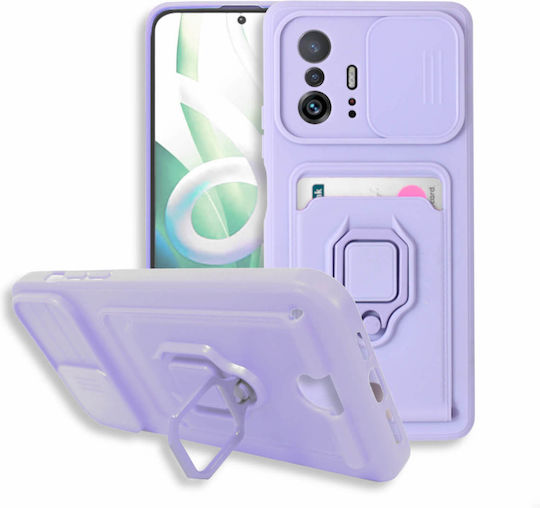 Bodycell Multifunction Umschlag Rückseite Kunststoff mit Band und Kartenhalter Lila (Xiaomi 11T / 11T Pro)