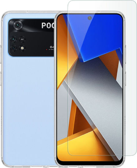 Vivid Back Cover Σιλικόνης Σετ με Τζαμάκι Διάφανο (Poco M4 Pro)