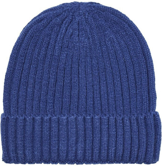 Beanie Frauen Beanie mit Rippstrick in Blau Farbe