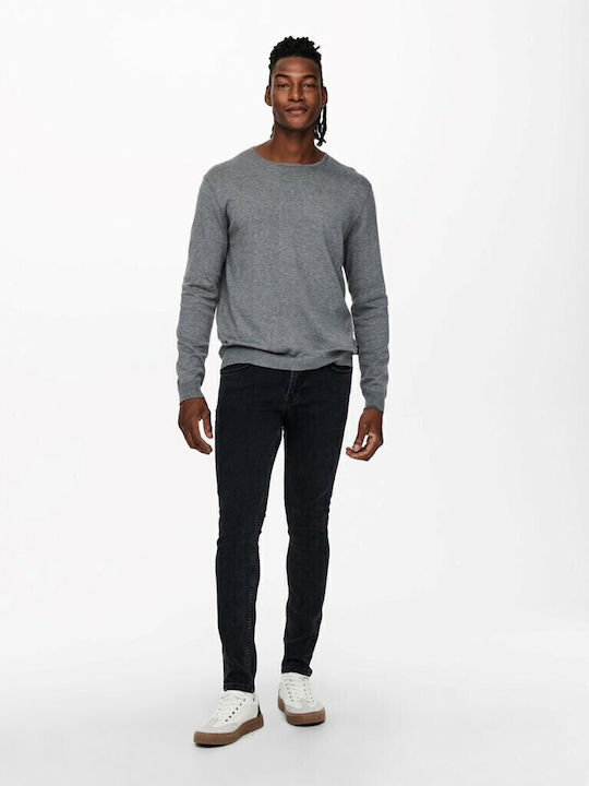 Only & Sons Langarm-Pullover Medium Grey Melange