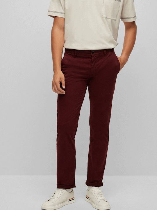 Schino Slim Trousers Chino Elastic in Slim Fit Burgundy