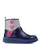 Anatomical Leather Kids Boots with Zipper Blue