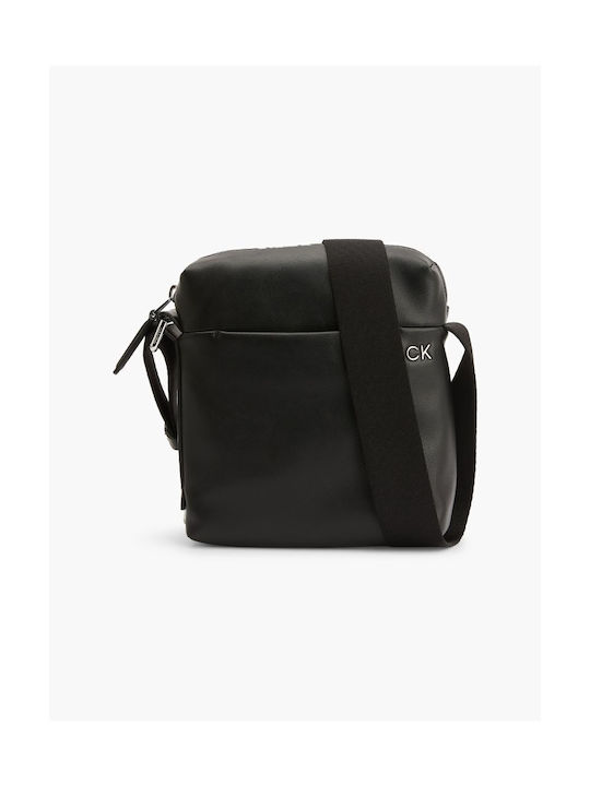 Calvin Klein Δερμάτινη Ανδρική Τσάντα Ώμου / Χιαστί σε Μαύρο χρώμα