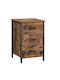 Nachttisch Holz mit Metallbeinen Braun 40x40x60cm
