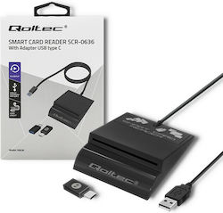 Qoltec Card Reader USB 3.2 Type-C for SmartCard