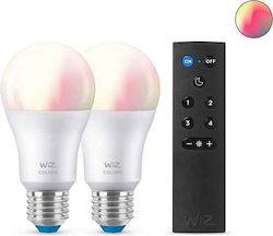 WiZ Smart Λάμπες LED για Ντουί E27 και Σχήμα A60 RGBW 2τμχ