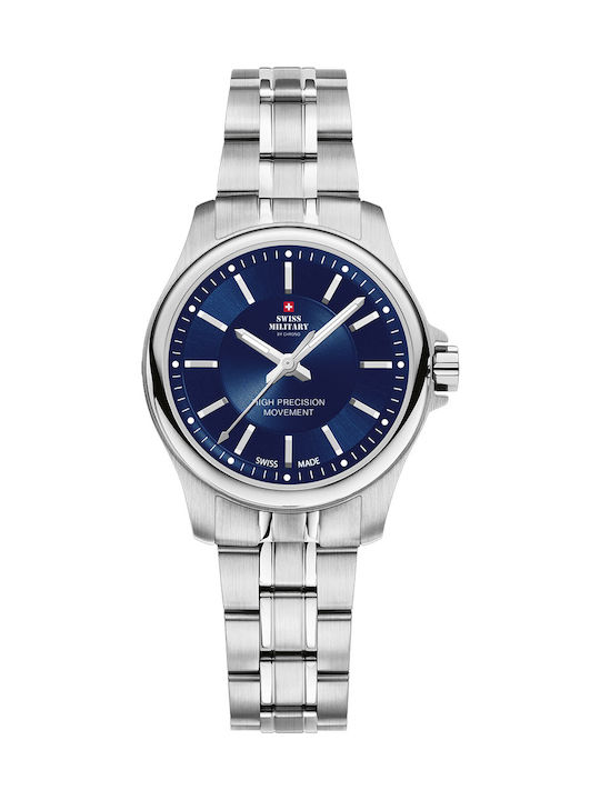 Swiss Military by Chrono Γυναικείο Ρολόι 28mm Μπαταρίας με Ασημί Μεταλλικό Μπρασελέ