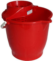 Mop Bucket with Squeezer Plastic Capacity 13lt Red