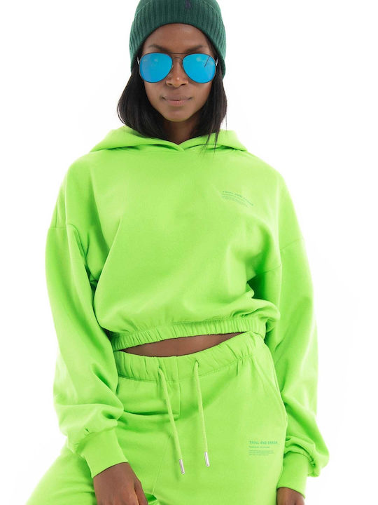 Only Women's Cropped Hooded Sweatshirt Green