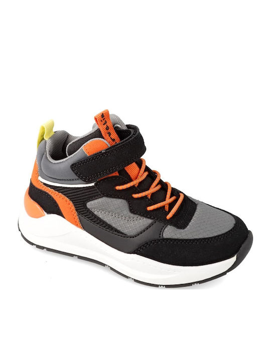 Garvalin Παιδικά Sneakers High με Σκρατς Μαύρα