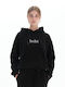 Damen Sweatshirt Kapuzen Schwarz