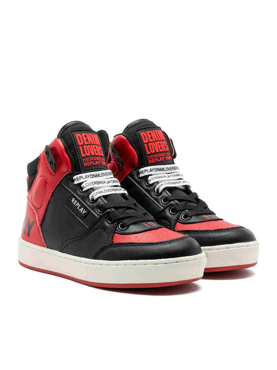 Replay Cobra Παιδικά Sneakers High Μαύρα