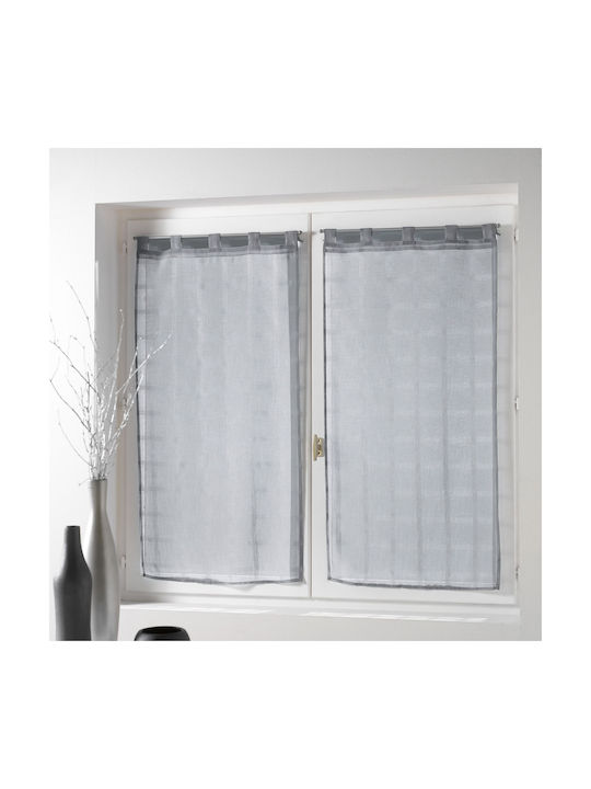 Window Curtain with Tab Top L-C Candide Gray 60x90cm
