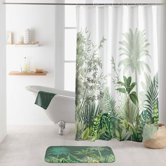 Douceur d'Intérieur L-C Vagabonde Κουρτίνα Μπάνιου Υφασμάτινη 180x200 cm Λευκή