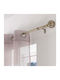 Extendable Metallic Curtain Pole L-C Globa Single Φ19mm 120-210cm Brass