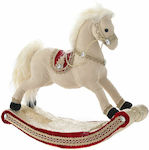 Iliadis Weihnachtliche Plüsch Figur Pferd Beige Höhe 40cm Rockig