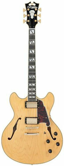 D'Angelico Deluxe DC Satin Elektrische Gitarre ES mit HH Tonabnehmerkonfiguration Matte Honey