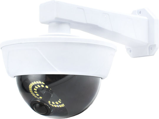 Factory Solar Dummy Surveillance Dome Camera with LED Lighting White