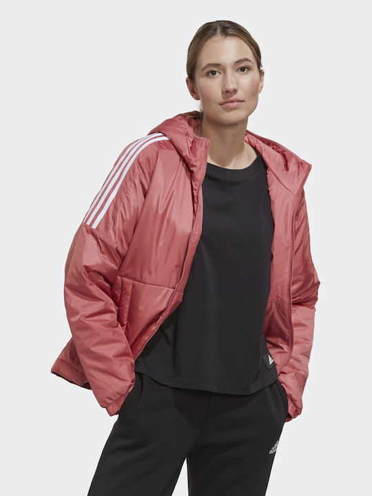 Adidas Essentials Insulated Κοντό Γυναικείο Puffer Μπουφάν για Χειμώνα Wonder Red