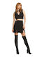Lynne High Waist Mini Skirt in Black color