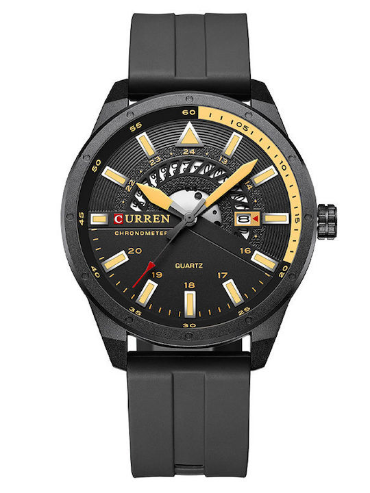 Curren Herrenuhr 47mm Batterie mit Schwarz Kaut...