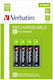 Verbatim Wiederaufladbare Batterien AAA Ni-MH 950mAh 1.2V 4Stück