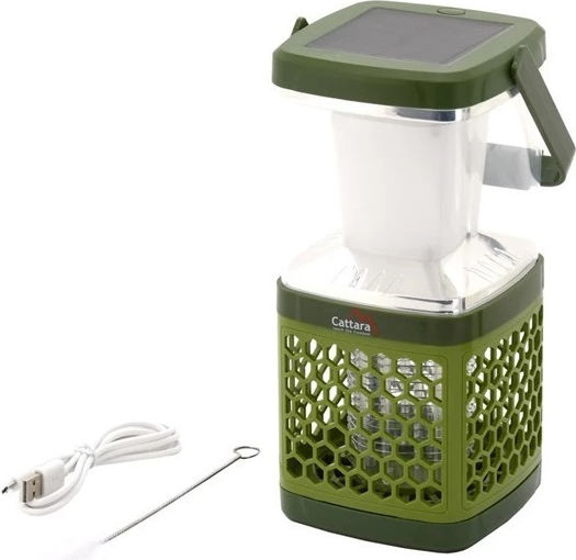 Cattara Led Solar Lantern for Camping with Flashlight with Insect Trap USB Solar Panel