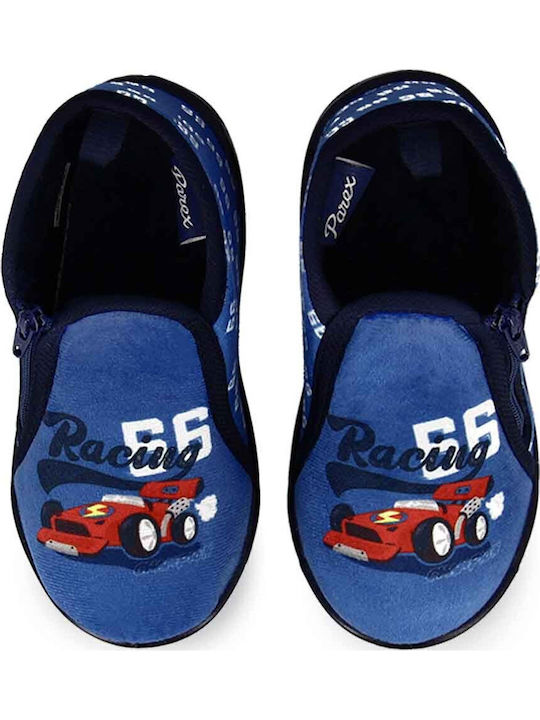 Kids Slippers Boots Blue Cars