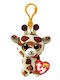 TY Fabric Brown Giraffe Keychain