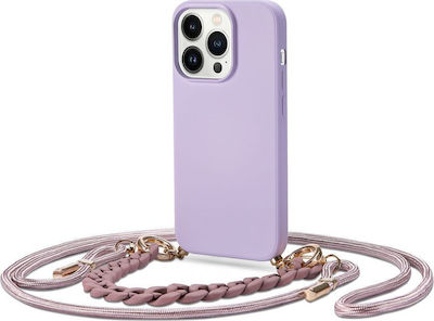 Tech-Protect Icon Chain Coperta din spate Silicon cu curea Violet (iPhone 14 Pro) THP1327